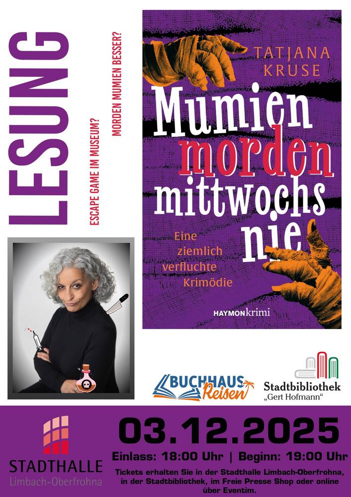 Lesung Tatjana Kruse - Mumien morden Mittwochs nie