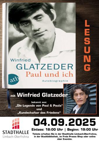 Lesung & Talk mit Winfried Glatzeder: „Paul und ich“