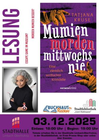 Lesung Tatjana Kruse - Mumien morden Mittwochs nie